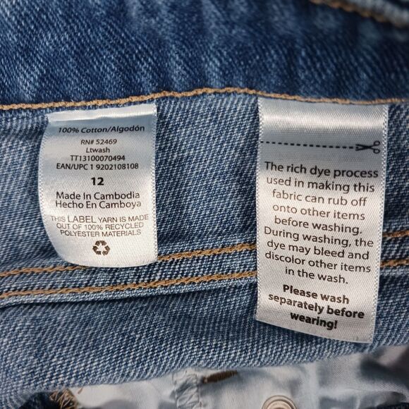 Time & Tru Size 12 Women's High Rise Distressed Denim Jean Shorts Stretch - Picture 6 of 7